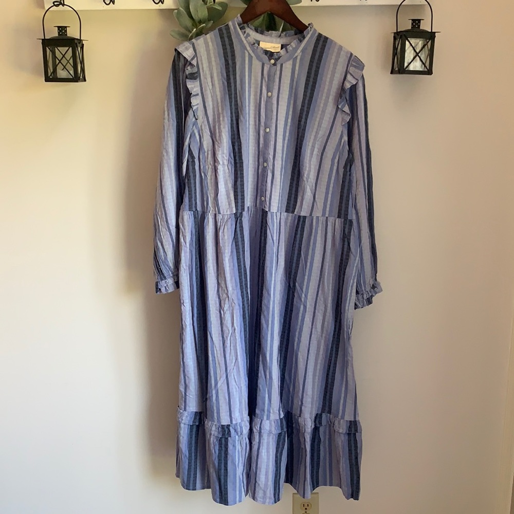 Blue striped dress